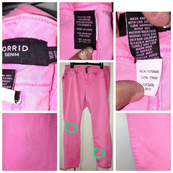 Torrid Jeggings Skinny Super-Stretch Denim Pink Women’s -Imperfect See Pics - Picture 5 of 8